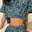 Printed Round Neck Top and Shorts Set - Korvel