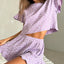 Printed Round Neck Top and Shorts Set - Korvel