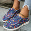 Stylish Printed Round Toe Flat Slip-Ons
