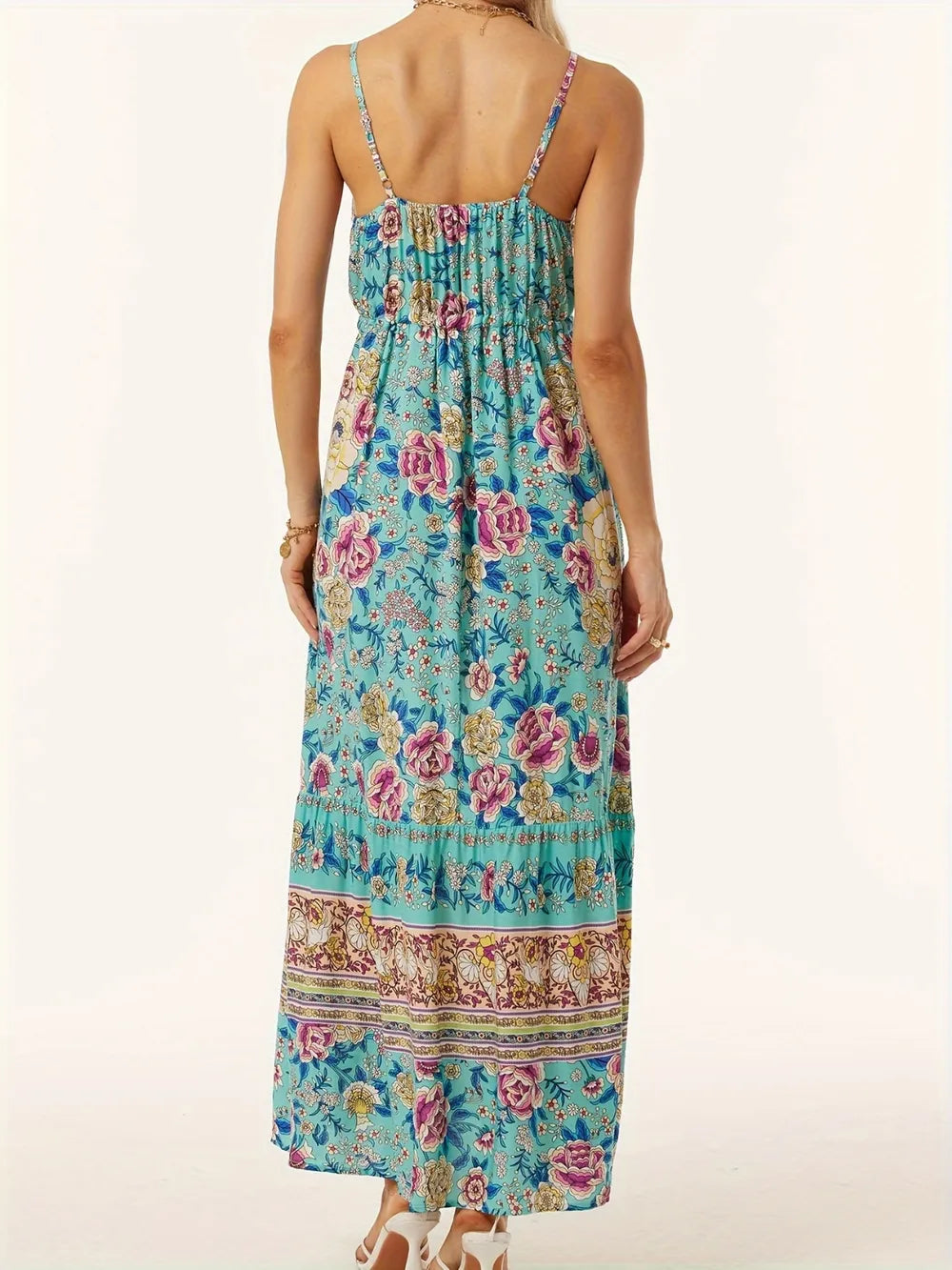 Vestido Elegante de Cuello Redondo Impreso