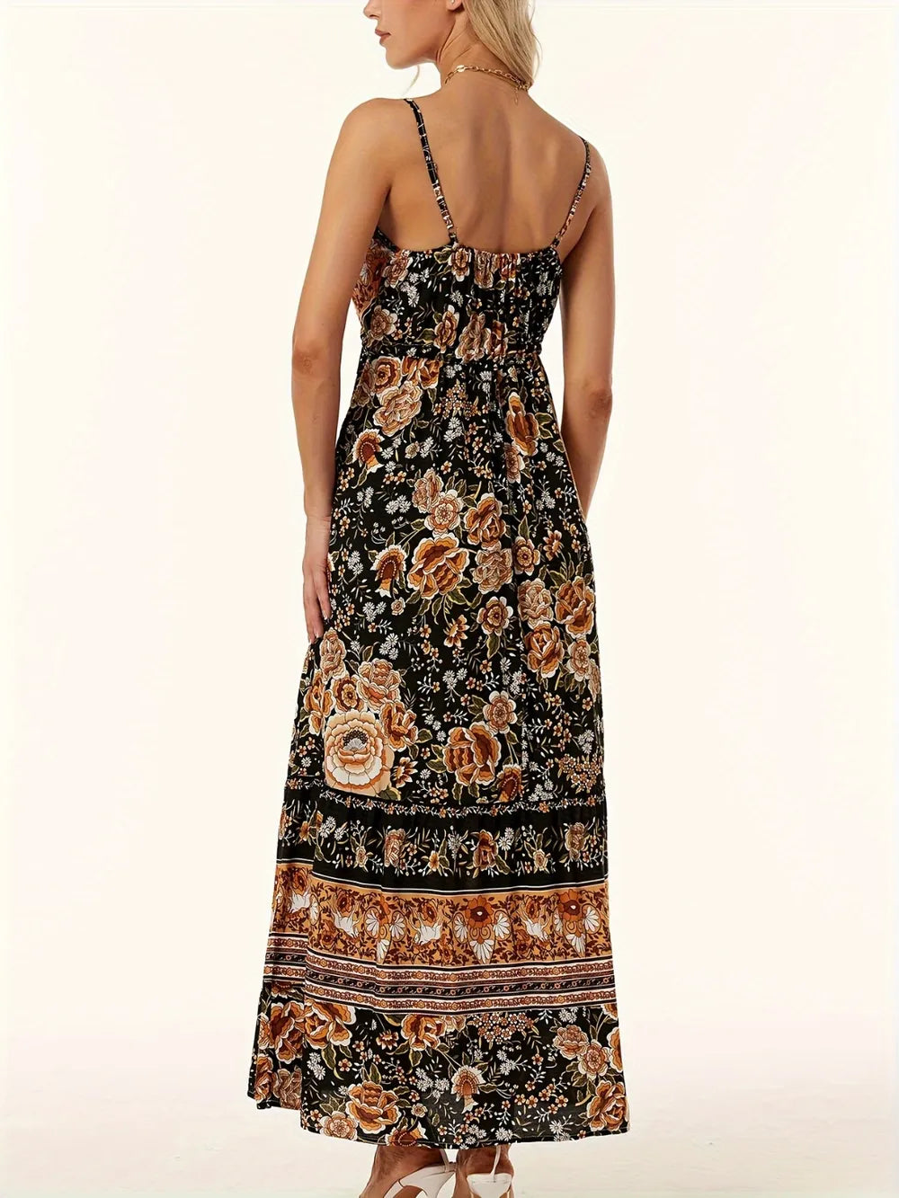 Vestido Elegante de Cuello Redondo Impreso