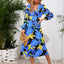 Robe midi à manches longues à encolure croisée imprimée