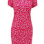 Elegant Printed V-Neck Short Sleeve Mini Dress