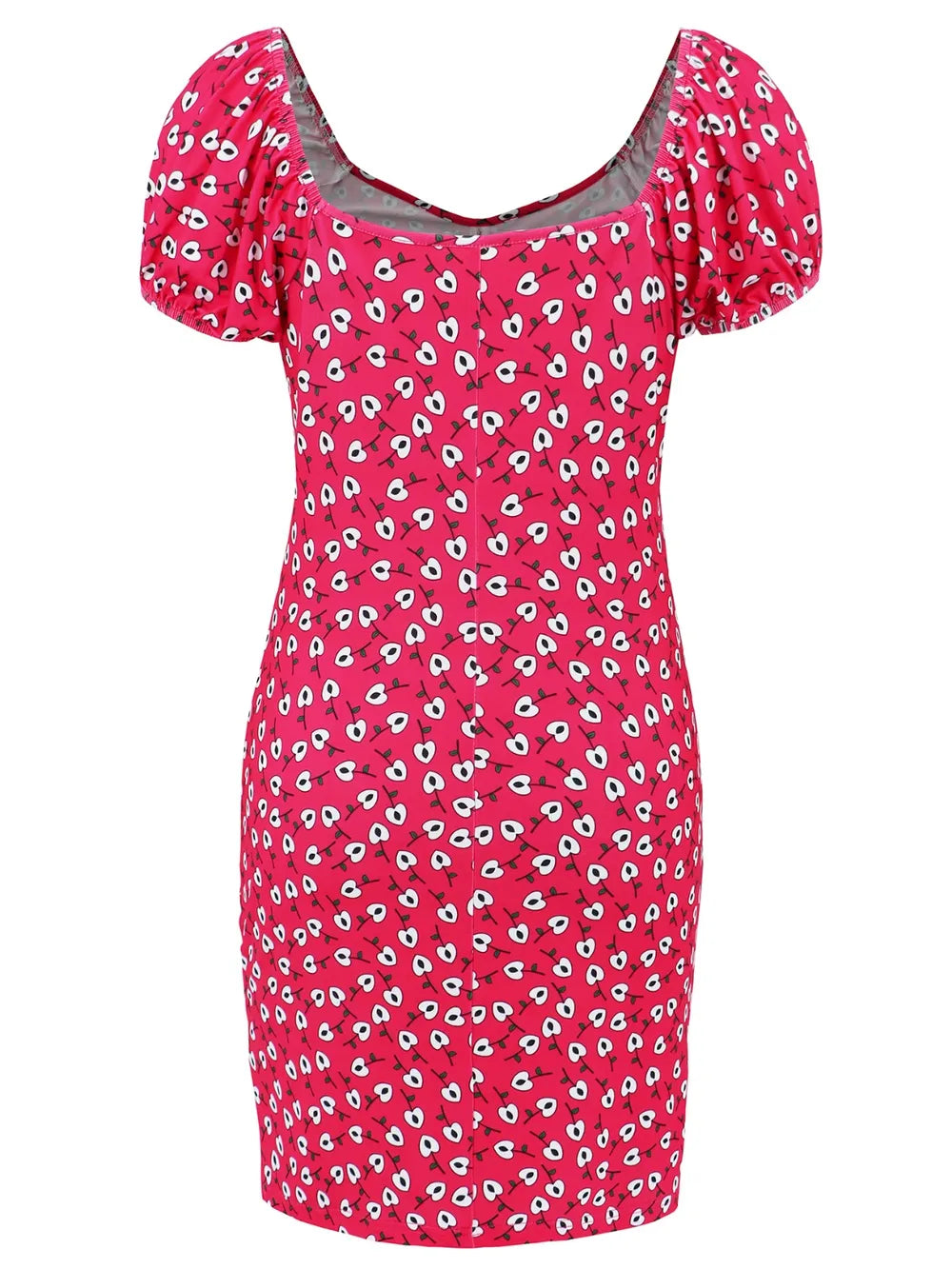 Elegant Printed V-Neck Short Sleeve Mini Dress