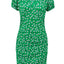 Elegant Printed V-Neck Short Sleeve Mini Dress