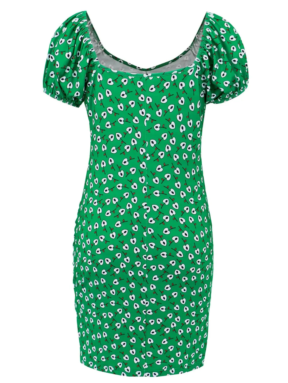 Elegant Printed V-Neck Short Sleeve Mini Dress