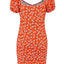Elegant Printed V-Neck Short Sleeve Mini Dress