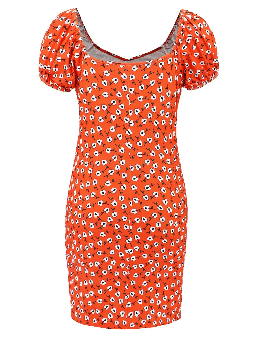 Elegant Printed V-Neck Short Sleeve Mini Dress