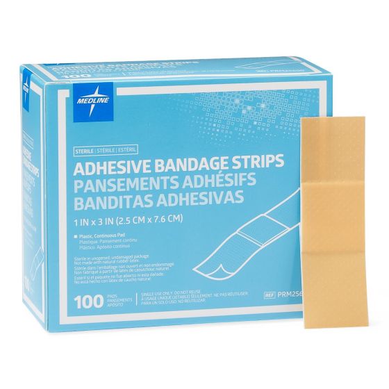 Bandages adhésifs stériles, 1" x 3", 100 unités