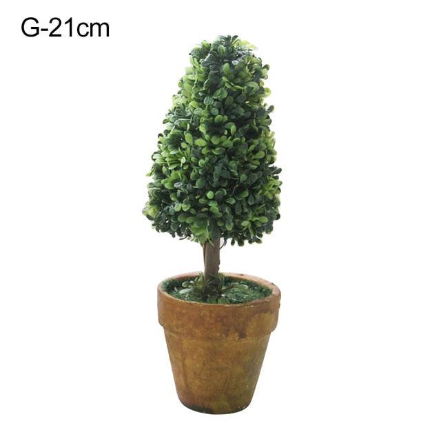 Arbre Bonsai Artificiel Élégant en Décor de Pot Rond