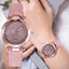 Montre en cuir décontractée pour femme avec design sablé