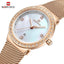 Montre analogique de luxe pour femmes avec affichage de la date et bracelet en acier inoxydable