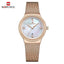 Montre analogique de luxe pour femmes avec affichage de la date et bracelet en acier inoxydable