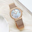 Montre analogique de luxe pour femmes avec affichage de la date et bracelet en acier inoxydable