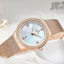 Montre analogique de luxe pour femmes avec affichage de la date et bracelet en acier inoxydable