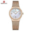 Montre analogique de luxe pour femmes avec affichage de la date et bracelet en acier inoxydable