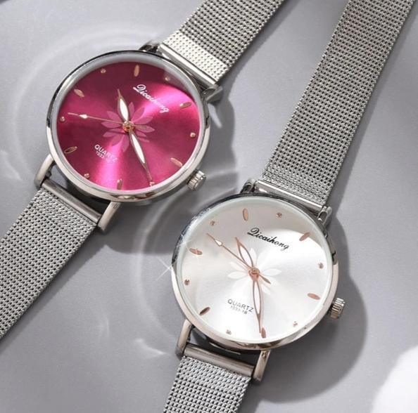 Montre Élégante pour Femme avec Bracelet en Acier Tressé