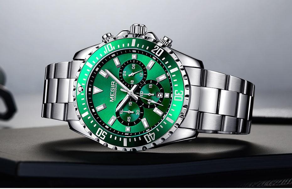 Reloj de Cuarzo Multifuncional para Hombre - Diseño Moderno de Acero Inoxidable