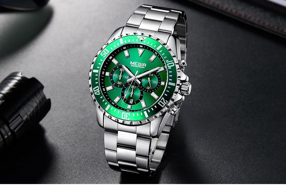 Reloj de Cuarzo Multifuncional para Hombre - Diseño Moderno de Acero Inoxidable
