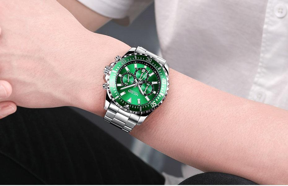 Reloj de Cuarzo Multifuncional para Hombre - Diseño Moderno de Acero Inoxidable