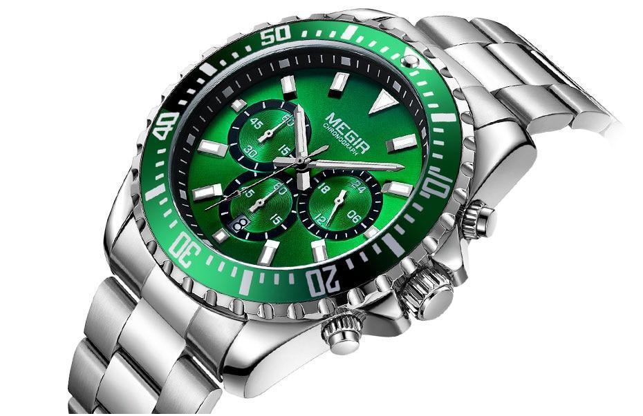 Reloj de Cuarzo Multifuncional para Hombre - Diseño Moderno de Acero Inoxidable