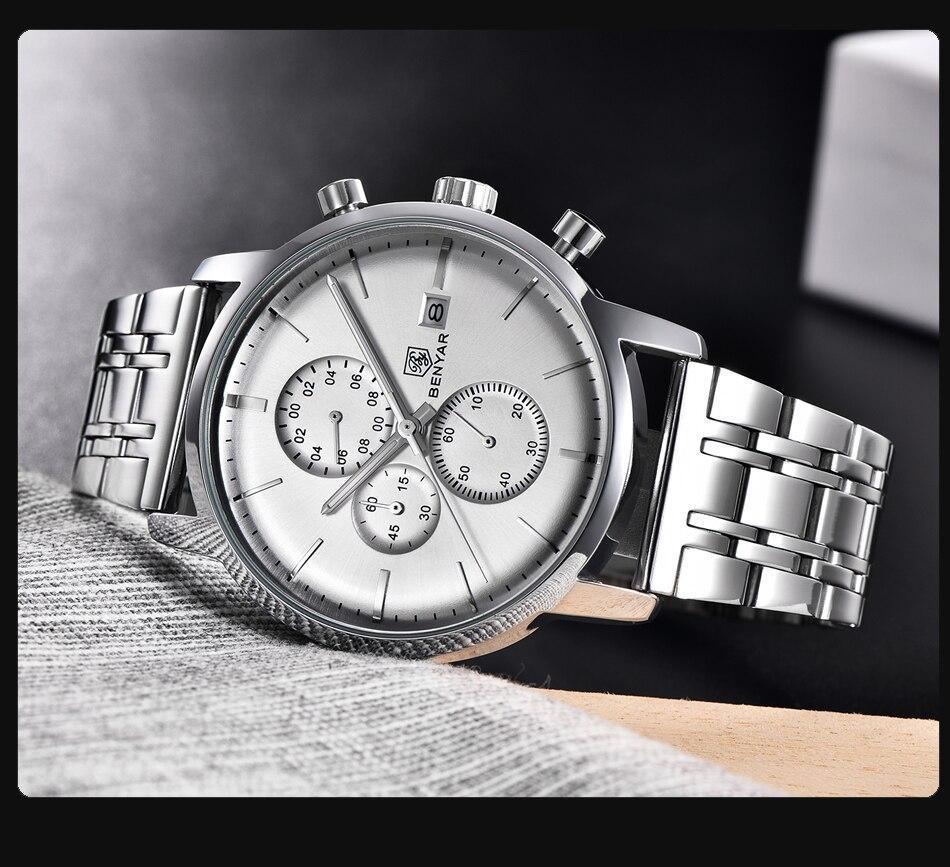Reloj de Cuarzo de Lujo para Hombre - Reloj Deportivo de Cuero Impermeable
