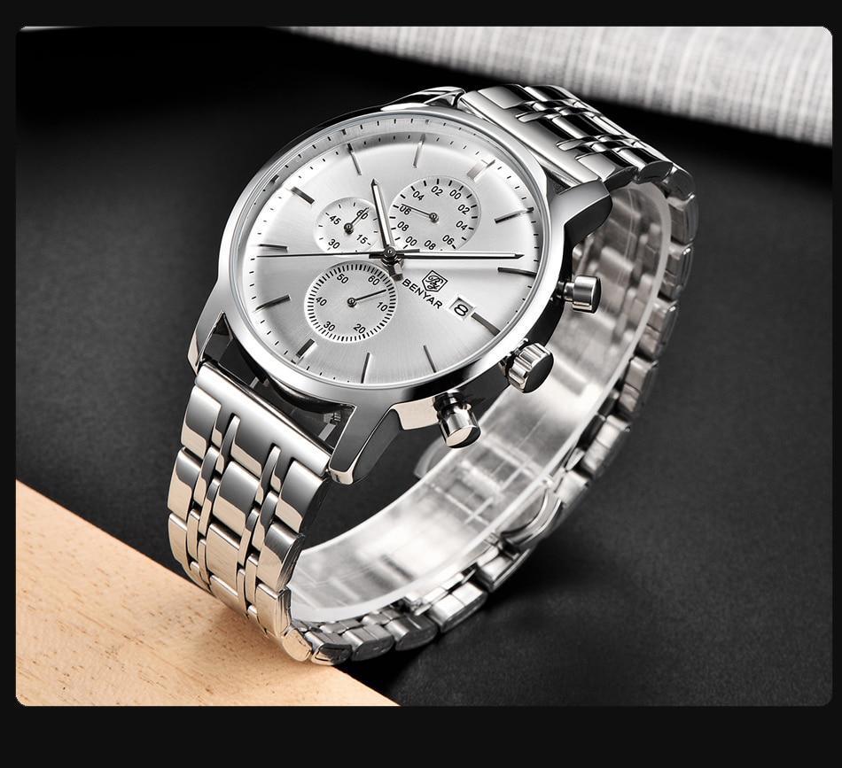 Reloj de Cuarzo de Lujo para Hombre - Reloj Deportivo de Cuero Impermeable