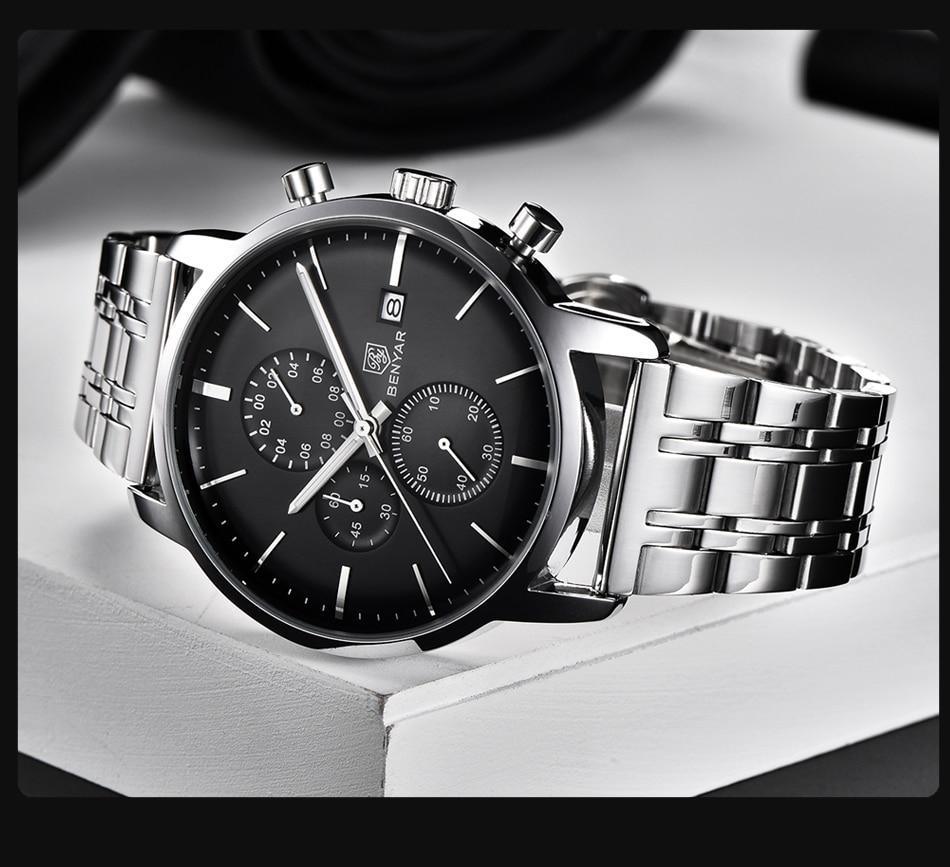 Reloj de Cuarzo de Lujo para Hombre - Reloj Deportivo de Cuero Impermeable