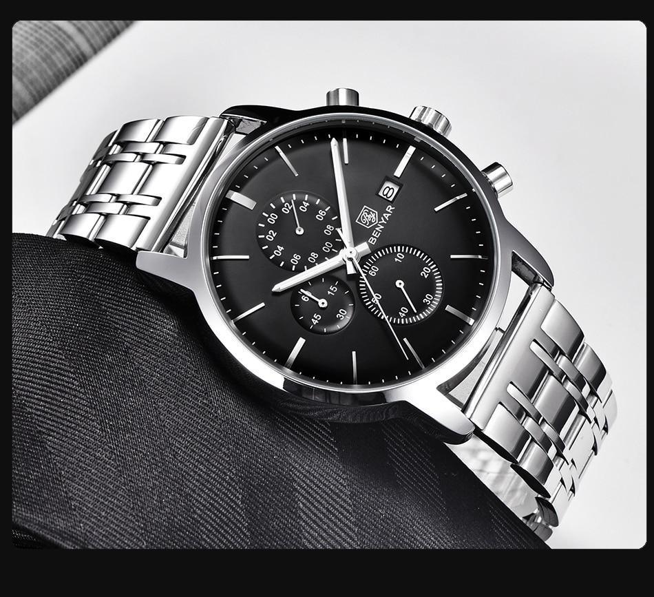 Reloj de Cuarzo de Lujo para Hombre - Reloj Deportivo de Cuero Impermeable