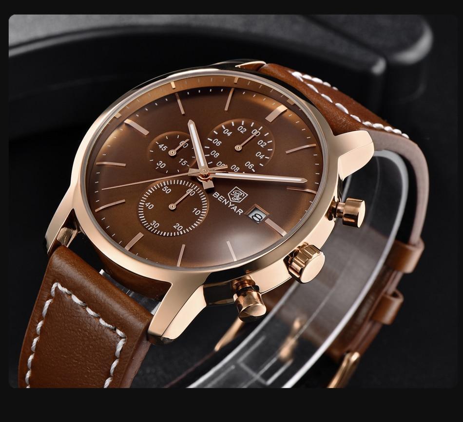 Reloj de Cuarzo de Lujo para Hombre - Reloj Deportivo de Cuero Impermeable