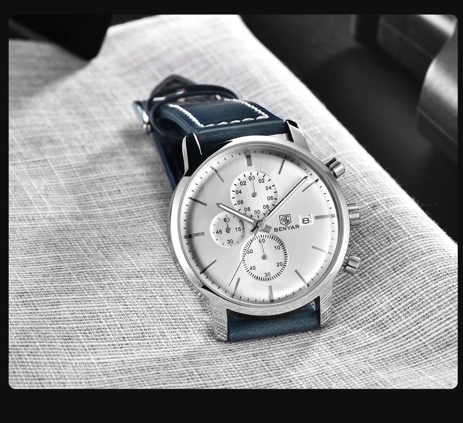 Reloj de Cuarzo de Lujo para Hombre - Reloj Deportivo de Cuero Impermeable