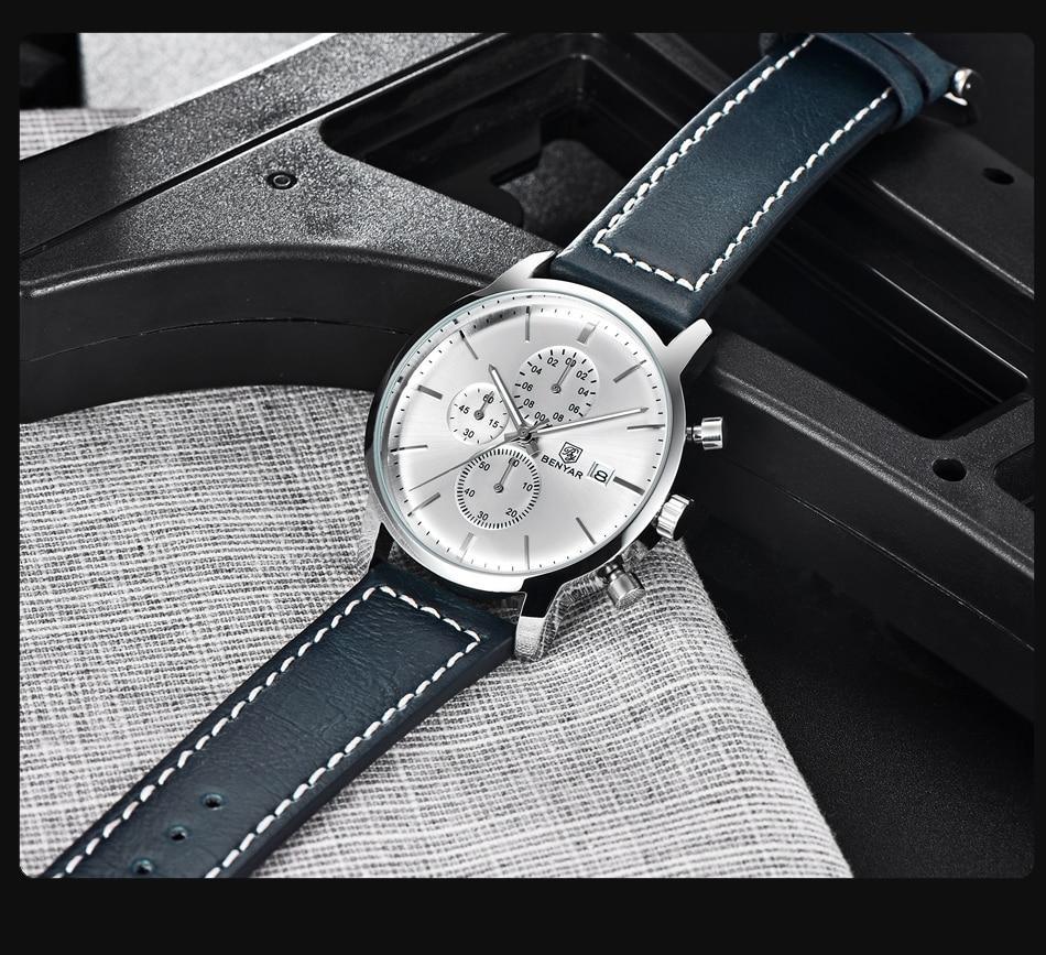Reloj de Cuarzo de Lujo para Hombre - Reloj Deportivo de Cuero Impermeable