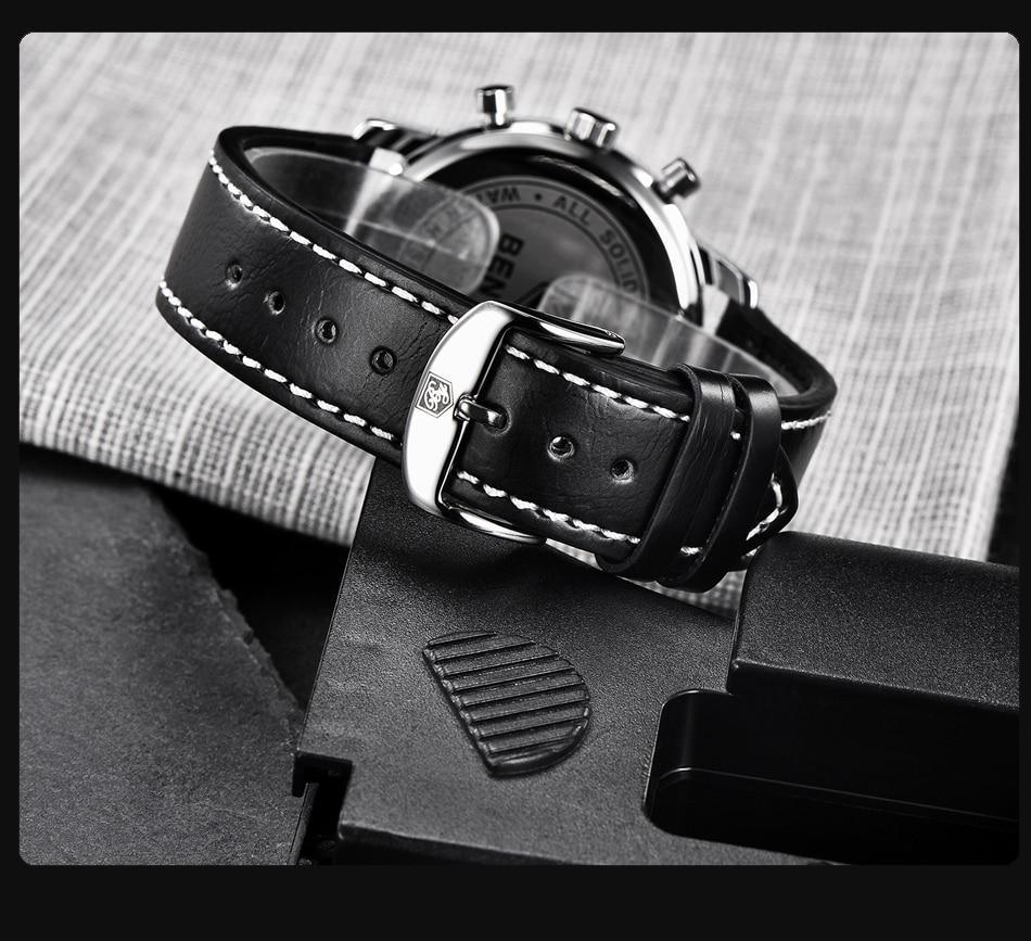 Reloj de Cuarzo de Lujo para Hombre - Reloj Deportivo de Cuero Impermeable