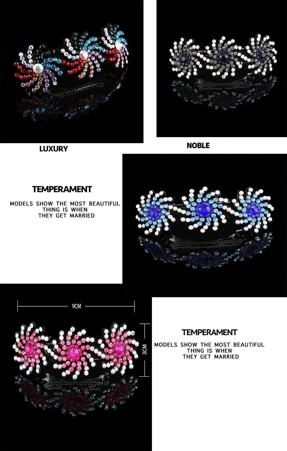 Épinglette en strass élégante pour femmes - Barrette à cheveux premium