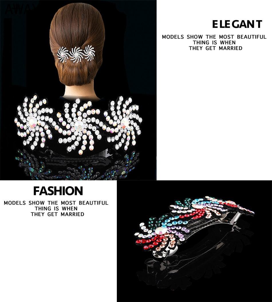Épinglette en strass élégante pour femmes - Barrette à cheveux premium