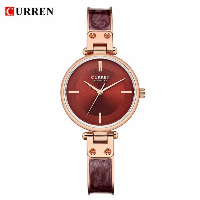Montre en acier inoxydable élégante pour femmes avec bracelet en céramique