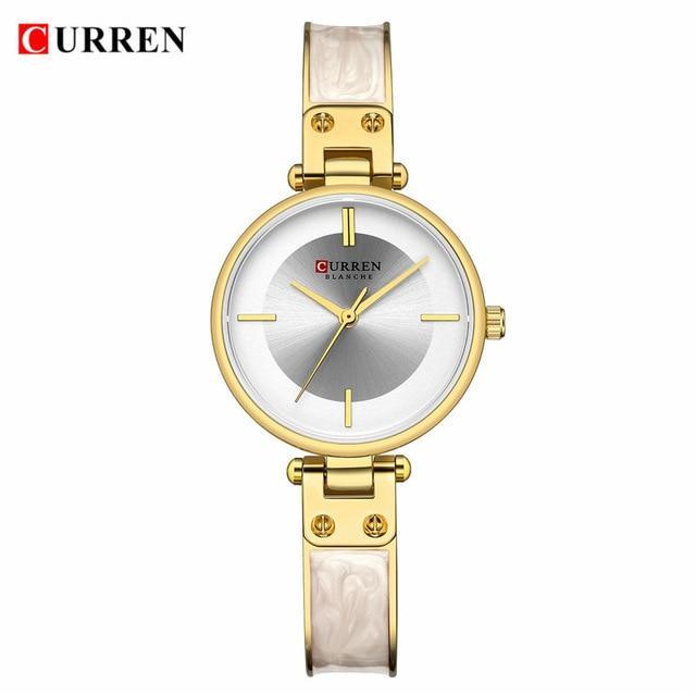 Montre en acier inoxydable élégante pour femmes avec bracelet en céramique