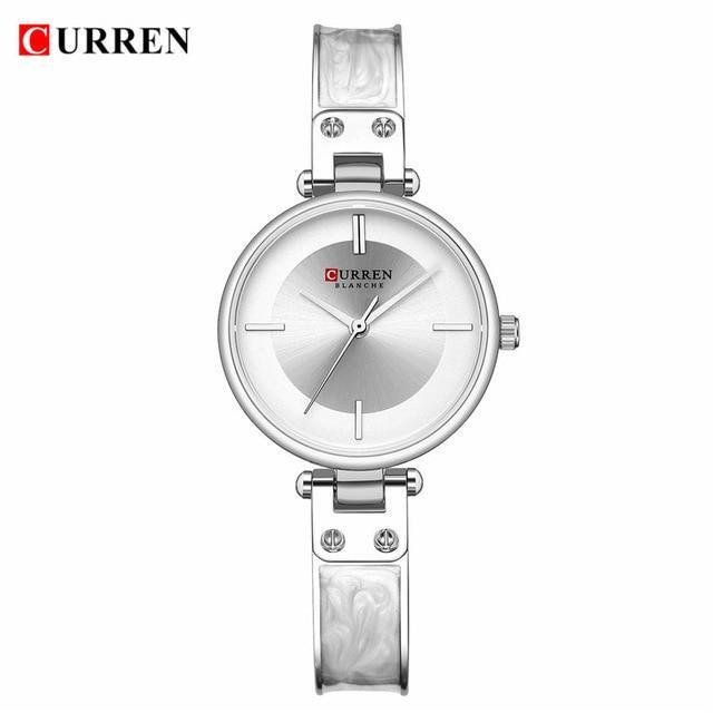 Montre en acier inoxydable élégante pour femmes avec bracelet en céramique