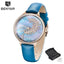 Montre à Quartz Ronde Élégante pour Femme avec Bracelet en Maille en Acier Inoxydable
