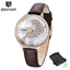 Montre à Quartz Ronde Élégante pour Femme avec Bracelet en Maille en Acier Inoxydable