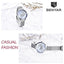Montre à Quartz Ronde Élégante pour Femme avec Bracelet en Maille en Acier Inoxydable