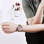 Montre à Quartz Ronde Élégante pour Femme avec Bracelet en Maille en Acier Inoxydable