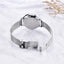 Montre à Quartz Ronde Élégante pour Femme avec Bracelet en Maille en Acier Inoxydable
