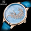 Montre à Quartz Ronde Élégante pour Femme avec Bracelet en Maille en Acier Inoxydable