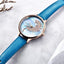 Montre à Quartz Ronde Élégante pour Femme avec Bracelet en Maille en Acier Inoxydable