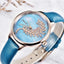Montre à Quartz Ronde Élégante pour Femme avec Bracelet en Maille en Acier Inoxydable