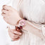 Montre à Quartz Ronde Élégante pour Femme avec Bracelet en Maille en Acier Inoxydable
