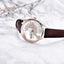 Montre à Quartz Ronde Élégante pour Femme avec Bracelet en Maille en Acier Inoxydable
