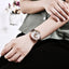 Montre à Quartz Ronde Élégante pour Femme avec Bracelet en Maille en Acier Inoxydable