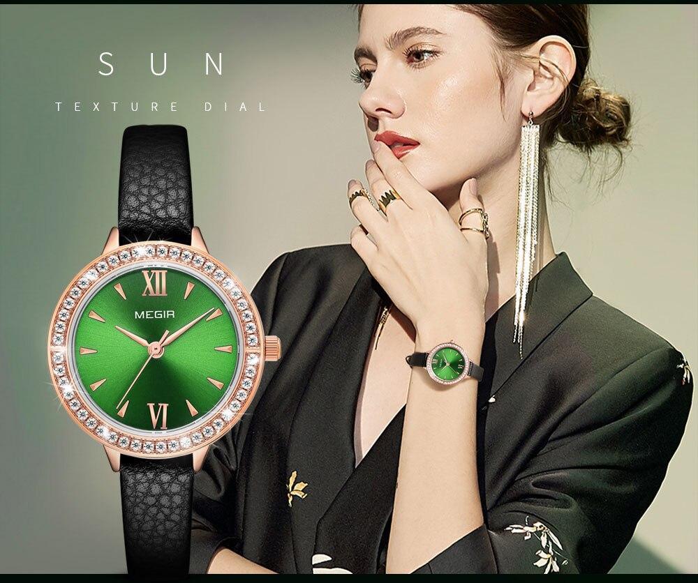 Luxury Green Fashion Women's Quartz Wrist Watch